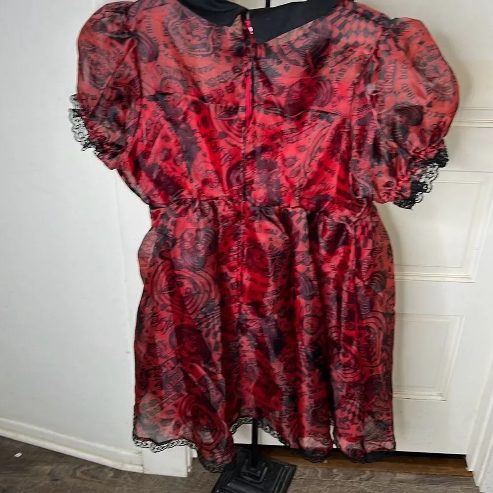 Hot Topic Social Collision Through The Looking Glass Organza  Dress Size Medium - Picture 7 of 7
